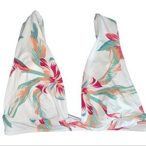 Roxy Wide Strap, No Tie, Low Plunge Bikini Top